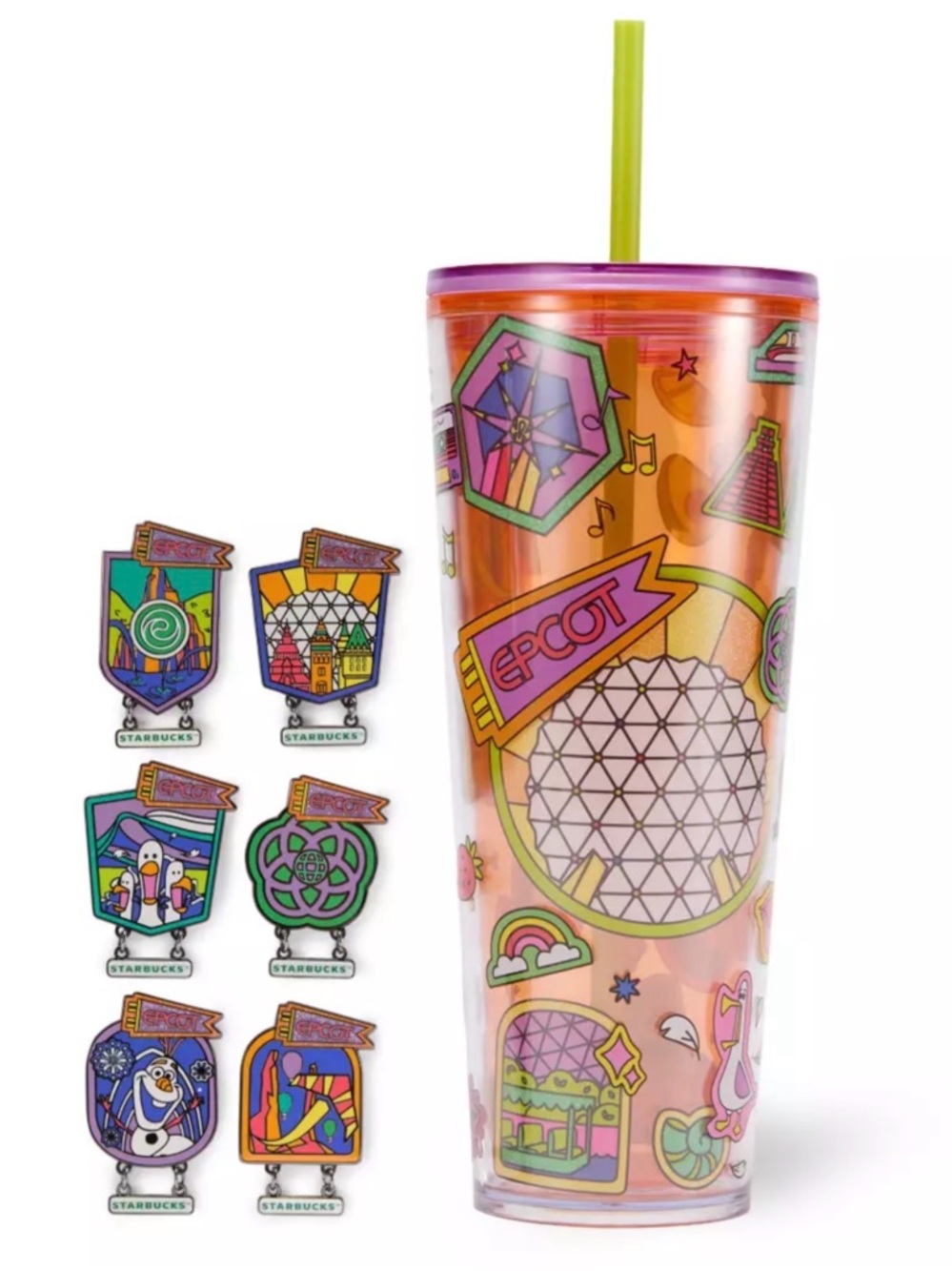 WDW EPCOT Starbucks Tumbler with Mystery Pin Blind Pack